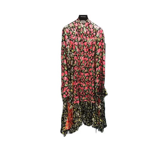 Asymmetric Hem Patched Long Dress