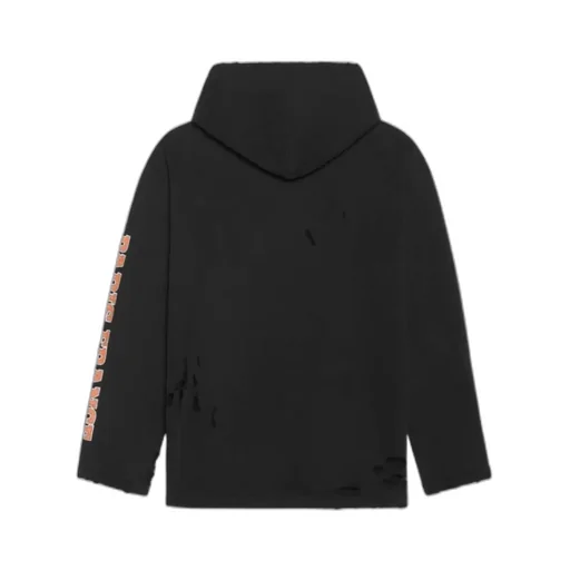 Distressed Logo Printed Hoodie