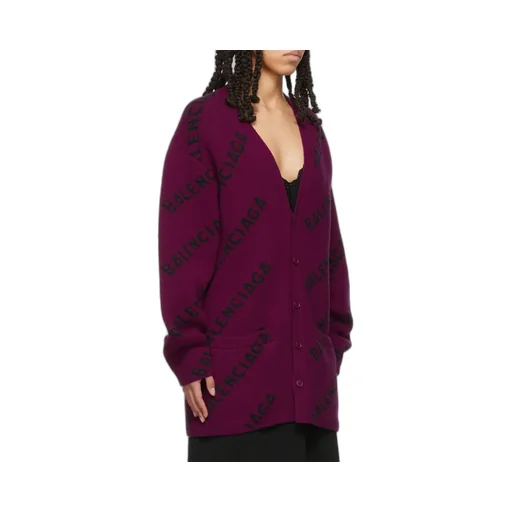 All-Over Logo Intarsia Cardigan