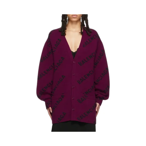 All-Over Logo Intarsia Cardigan