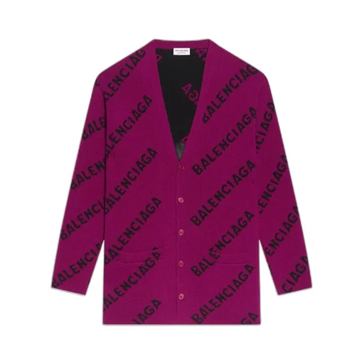 All-Over Logo Intarsia Cardigan