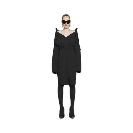 Drop Shoulder Zipped Dress