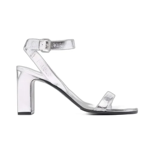 Logo Metallic Ankle-Strap Sandals
