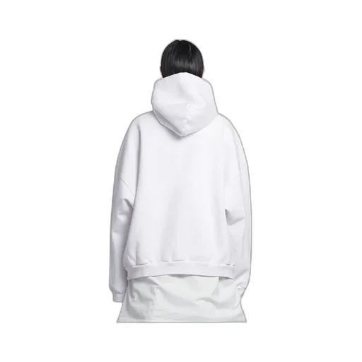 Logo Print Ribbed Hem Hoodie