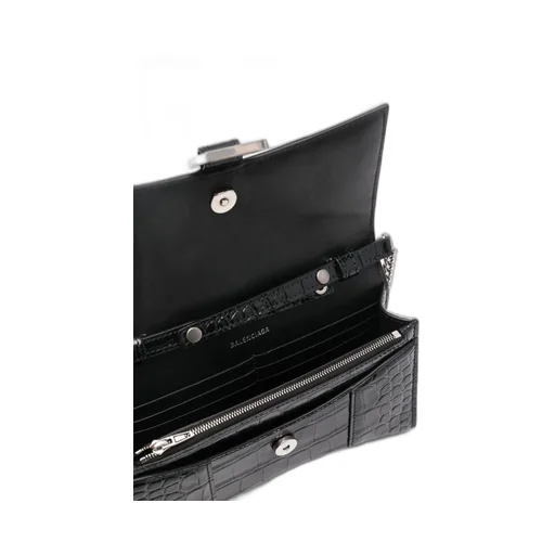 Hourglass Embossed Chain Wallet