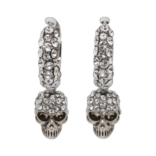 Skull Embellished Hoop Earrings