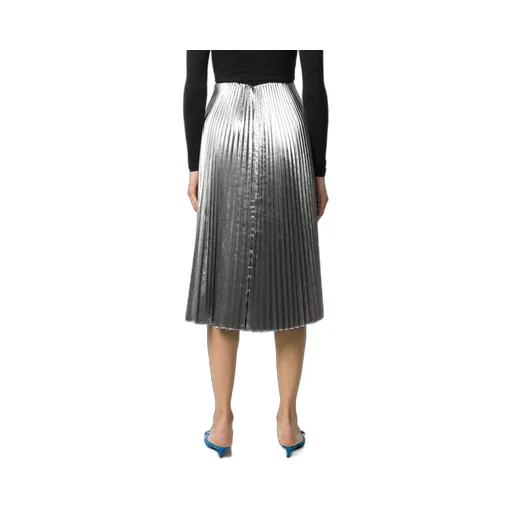 Metallic Pleated Skirt