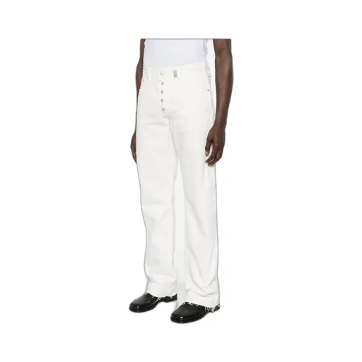 Straight-Leg Frayed-Edge Jeans