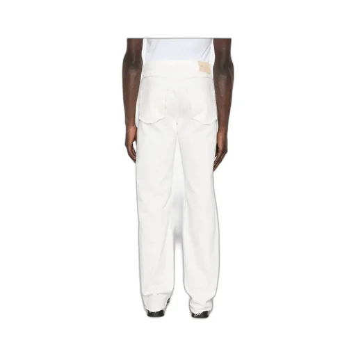 Straight-Leg Frayed-Edge Jeans
