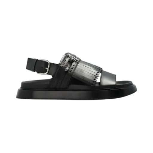 T-Bar Fringed-Detail Sandals
