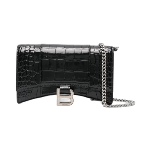Hourglass Embossed Chain Wallet