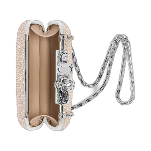 Skull Embellished Chained Clutch Bag