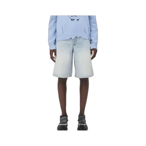 Stonewashed Denim Shorts