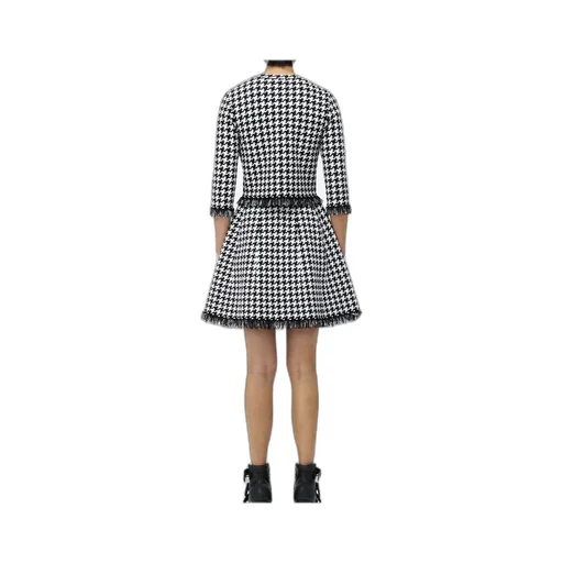 Houndstooth Frayed-Edge Cardigan