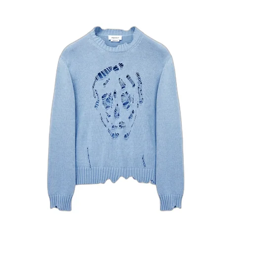Skull Distressed Knitted Jumper