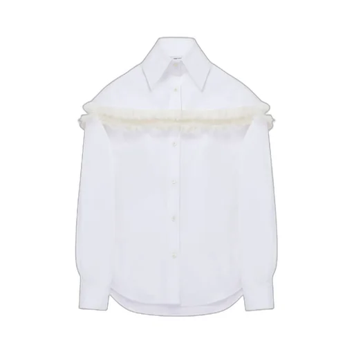 Slashed Creponne Detail Oversized Shirt