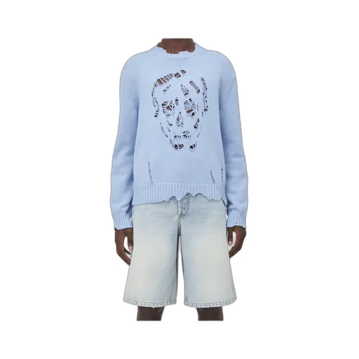Skull Distressed Knitted Jumper