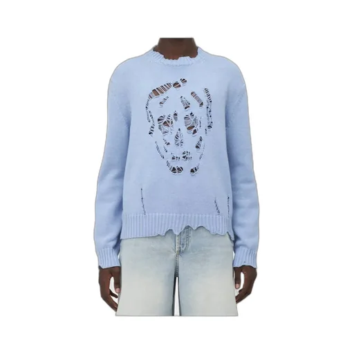 Skull Distressed Knitted Jumper