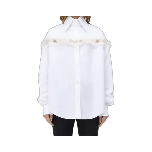 Slashed Creponne Detail Oversized Shirt