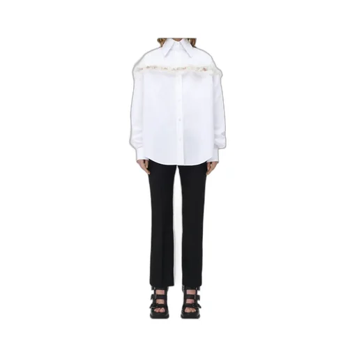 Slashed Creponne Detail Oversized Shirt