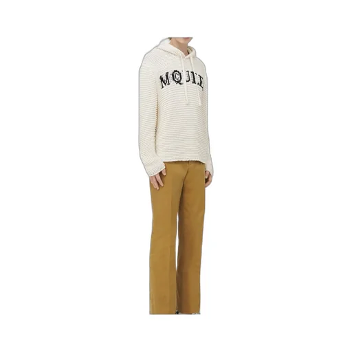 Logo Cropped Knitted Hoodie