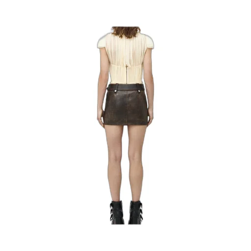 Belted Leather Mini Skirt
