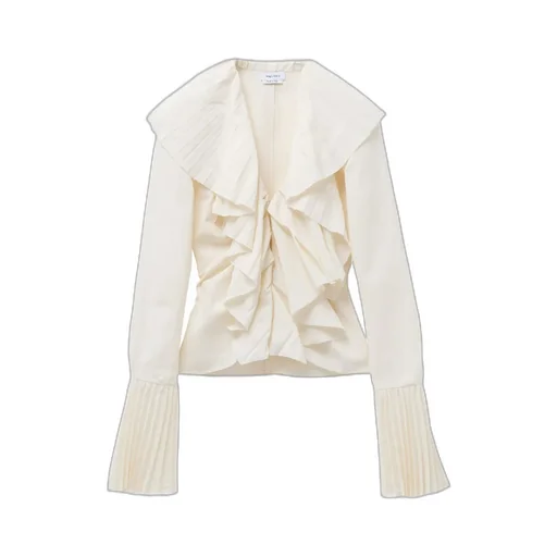 Plissé V-Neck Blouse