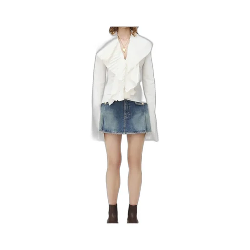 Plissé V-Neck Blouse