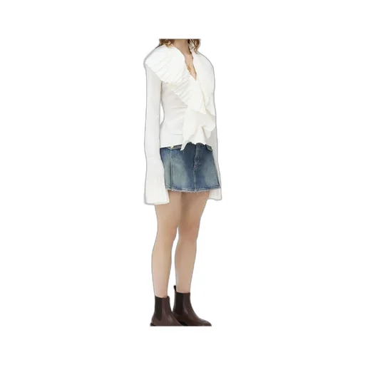 Plissé V-Neck Blouse