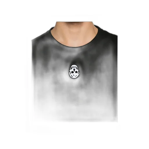 Flocked-Skull Crewneck T-Shirt