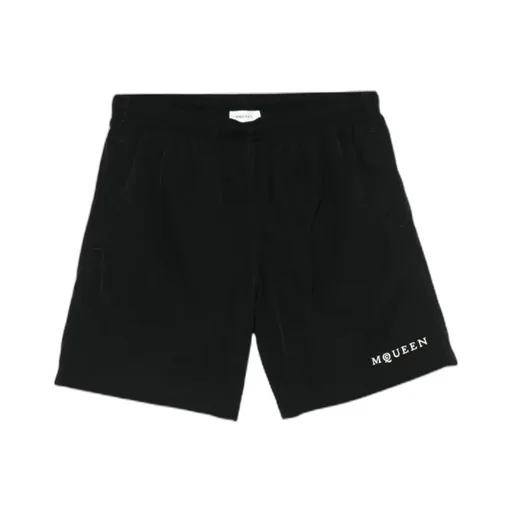 Logo-Embroidered Elasticated Waistband Swim Shorts