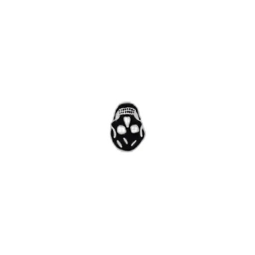 Flocked-Skull Crewneck T-Shirt