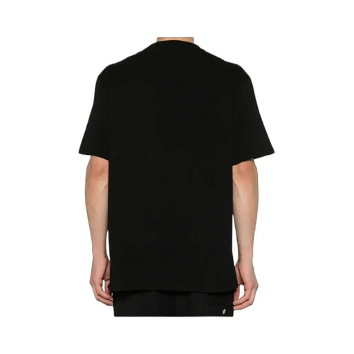 Flocked-Skull Crewneck T-Shirt