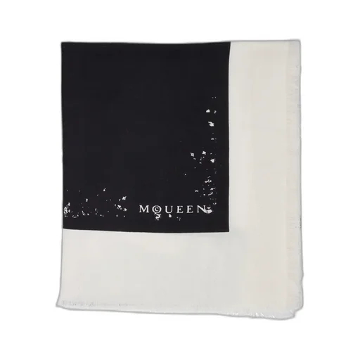 Logo Printed Frayed-Edge Scarf