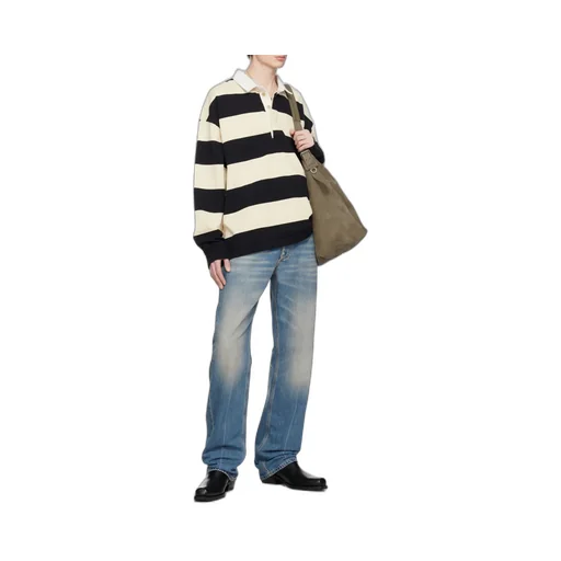 Oversized Striped Polo Shirt