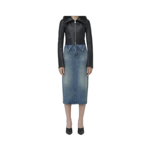 Folded Collar Leather Jacket