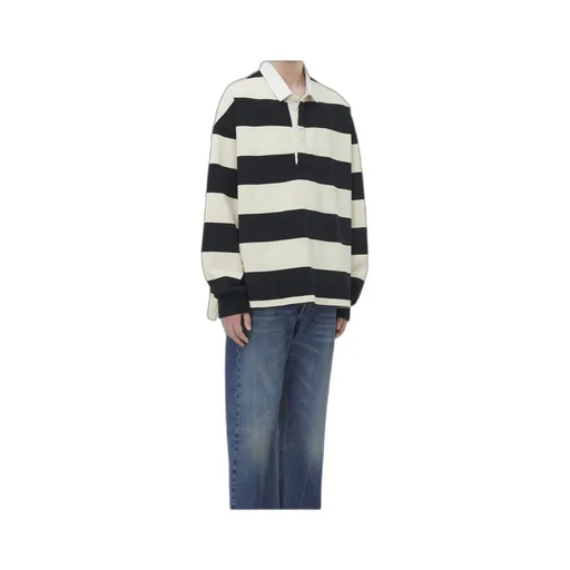 Oversized Striped Polo Shirt