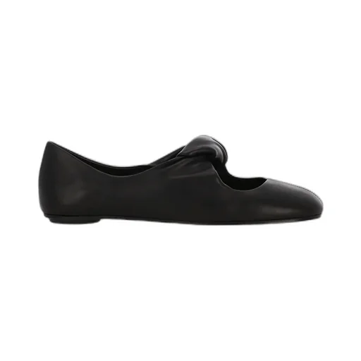 Twist-Detailed Round-Toe Ballet Flats