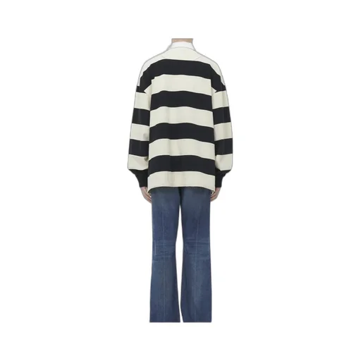 Oversized Striped Polo Shirt
