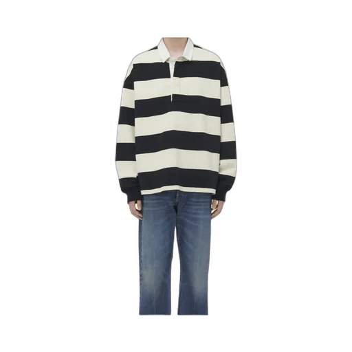 Oversized Striped Polo Shirt