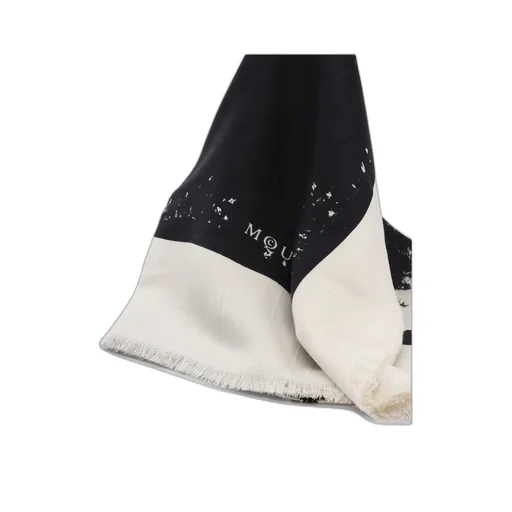Logo Printed Frayed-Edge Scarf