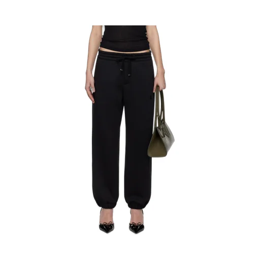Skull Embroidered Drawstring Sweatpants