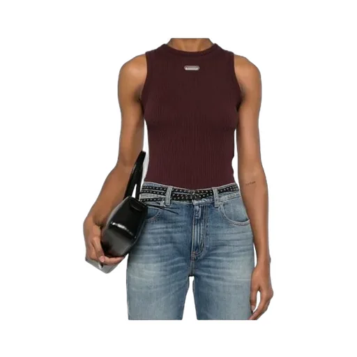 Logo-Plaque Ribbed Tank Top