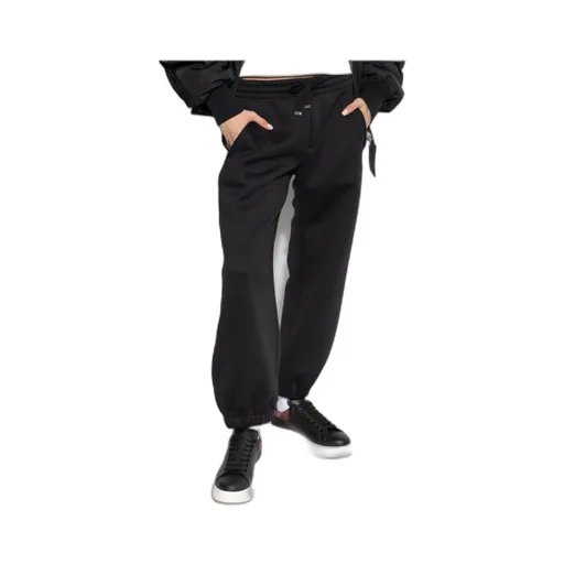 Skull Embroidered Drawstring Sweatpants
