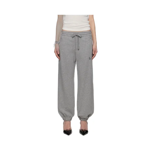 Skull Embroidered Tapered Sweatpants