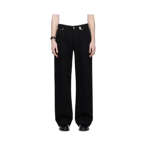 Wide-Leg Logo Patch Jeans