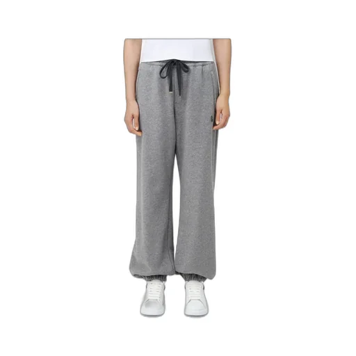 Skull Embroidered Tapered Sweatpants