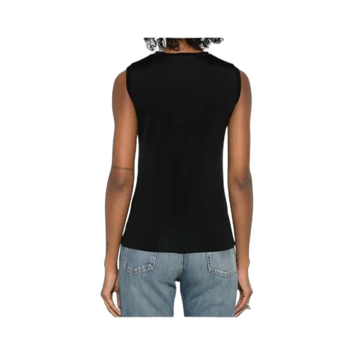 Logo Detailed Mesh Tank Top