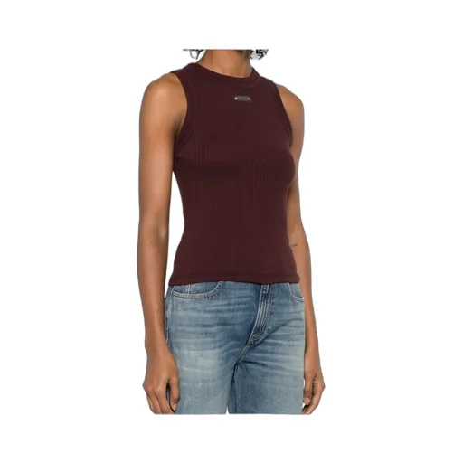 Logo-Plaque Ribbed Tank Top