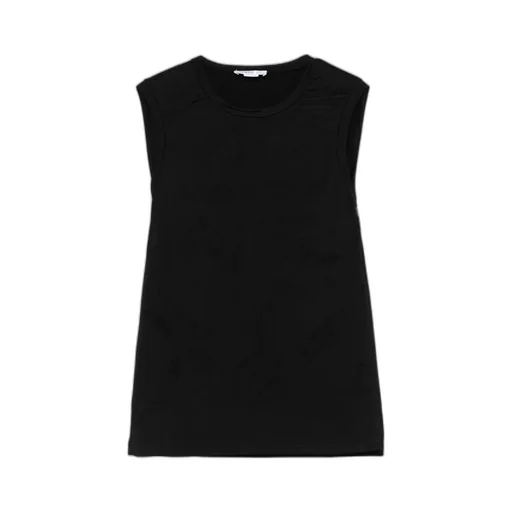 Logo Detailed Mesh Tank Top